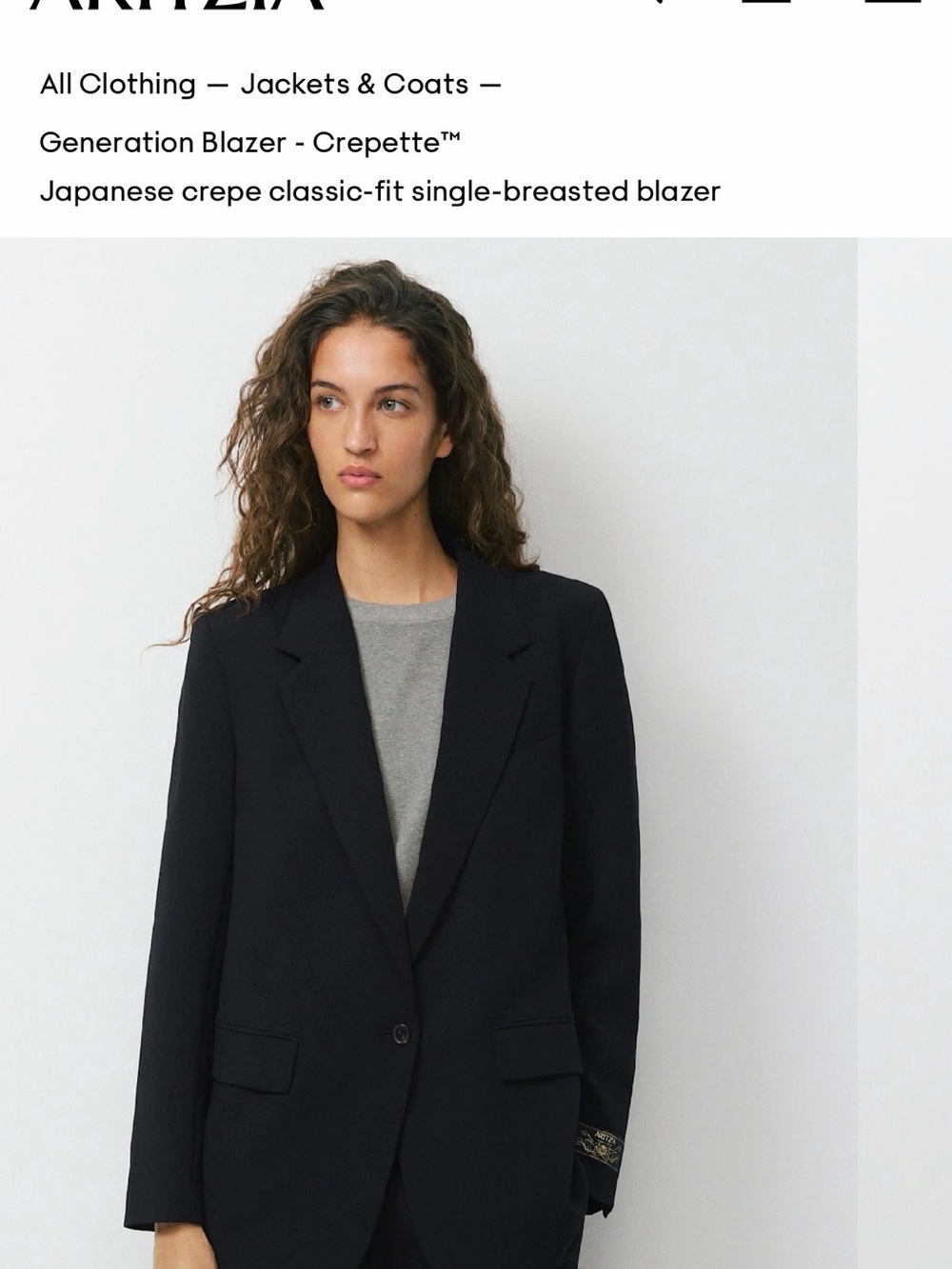 Aritzia Black Generation Blazer - Size 8